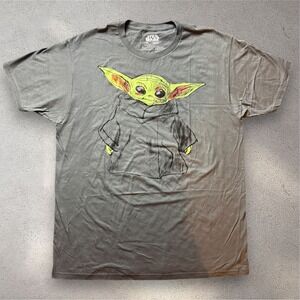 Star Wars‎ Mad Engine Grogu Baby Yoda Graphic T-Shirt Charcoal Gray Mens XL